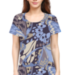 Abstract Blue Butterfly All-Over Print T-Shirt.