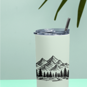 Mountain Adventure Stainless Steel Tumbler with Straw