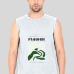 "Graphic Sleeveless Tee – Bold Flower Design.